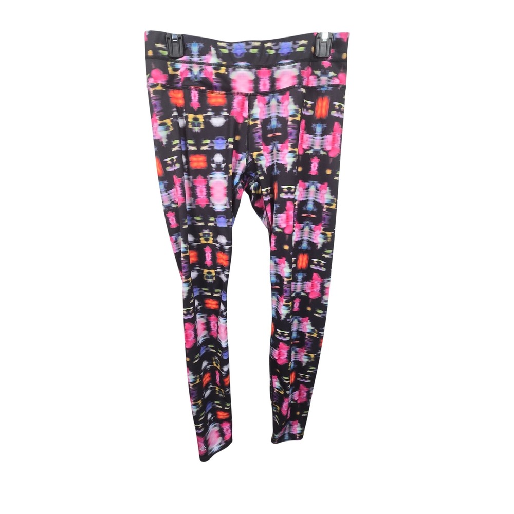 Athleta Womens Be Free Knicker Leggings Abstract Print Size M Multi-Color